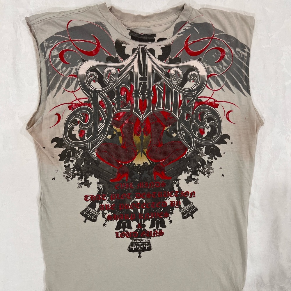 Affliction DeVille Miami made rare custom sleeveless T.